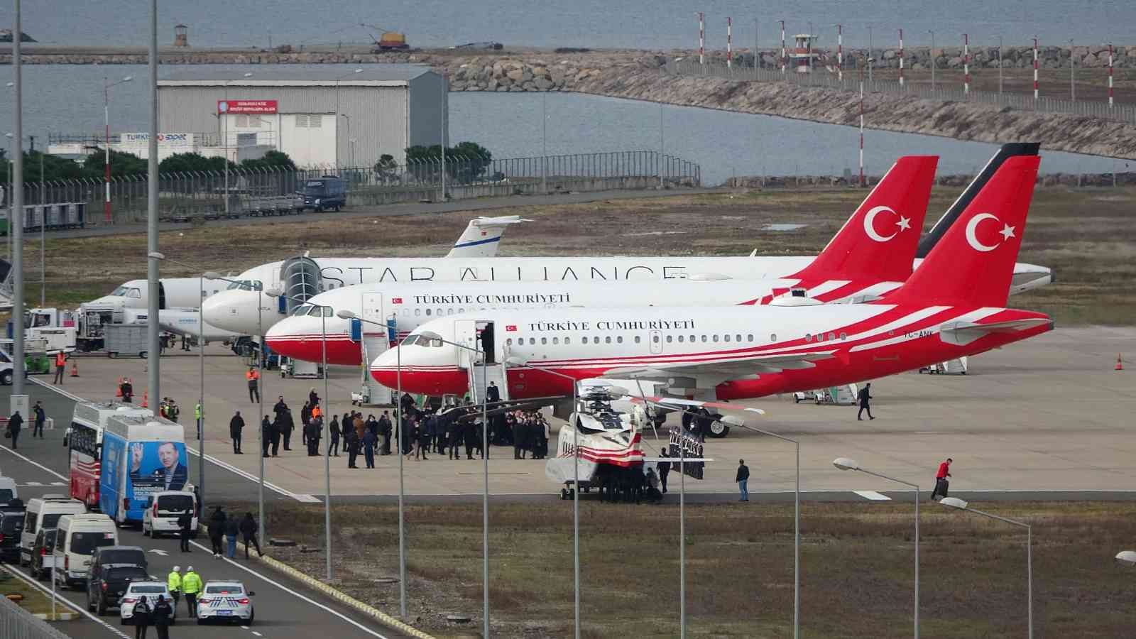 Cumhurbaşkanı Erdoğan, Ordu-Giresun Havalimanı’na iniş yaptı